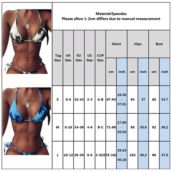 🎉Blue Tie Dye Two Piece Bikini Bottoms! - Picture 2 of 3